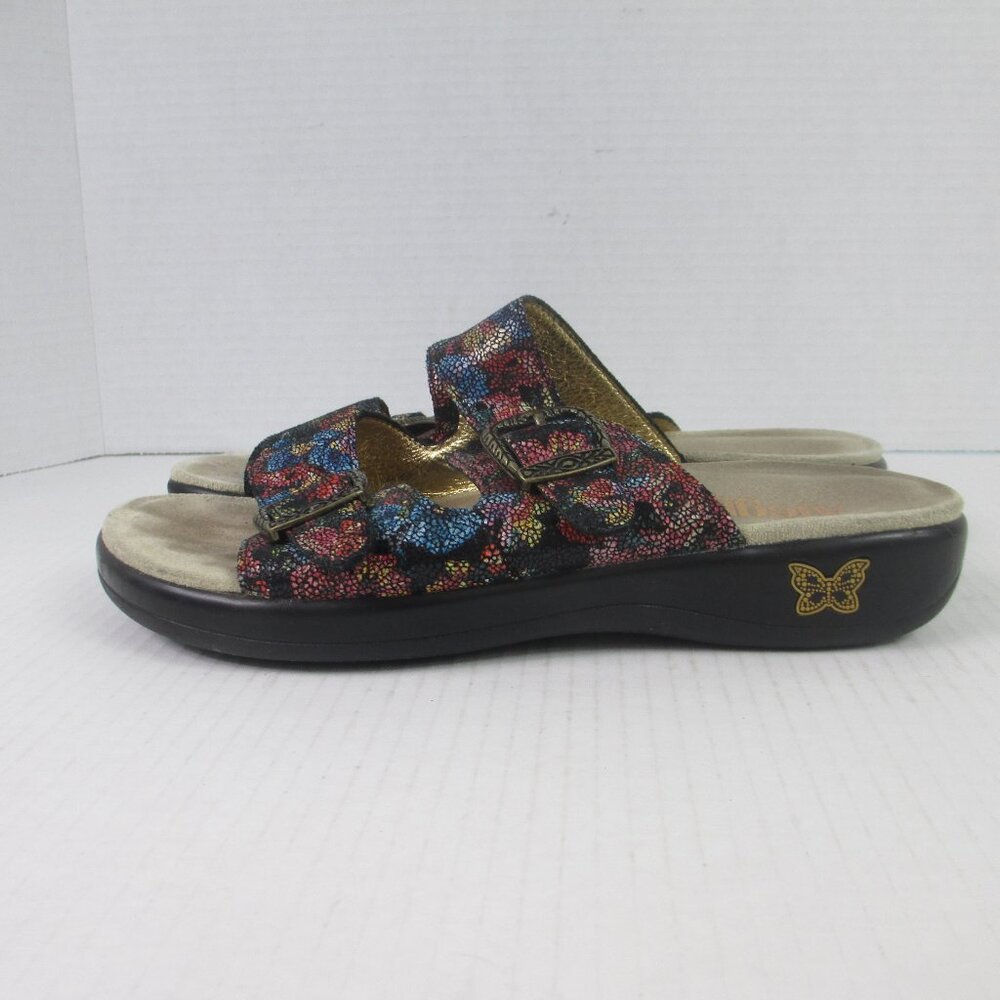 Alegria 40 US 9.5-10 Multicolored Strappy Leather Womens Sandals Jad -288 - Picture 4 of 8